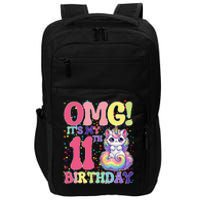 Birthday Girl 11 Years Old Cat Unicorn 11th Birthday Impact Tech Backpack