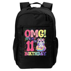 Birthday Girl 11 Years Old Cat Unicorn 11th Birthday Daily Commute Backpack