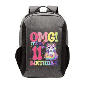 Birthday Girl 11 Years Old Cat Unicorn 11th Birthday Vector Backpack