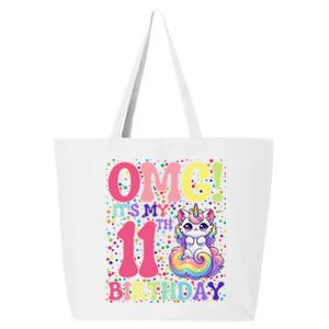 Birthday Girl 11 Years Old Cat Unicorn 11th Birthday 25L Jumbo Tote