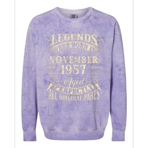 Birthday Gift 1957 Legend November 1957 Colorblast Crewneck Sweatshirt