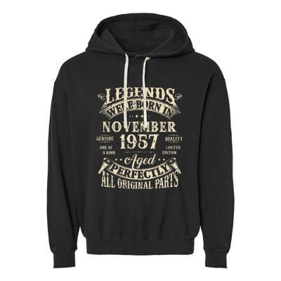 Birthday Gift 1957 Legend November 1957 Garment-Dyed Fleece Hoodie