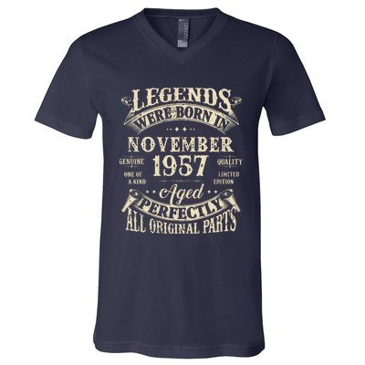 Birthday Gift 1957 Legend November 1957 V-Neck T-Shirt