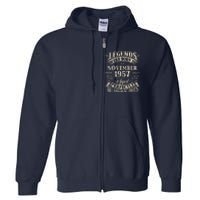 Birthday Gift 1957 Legend November 1957 Full Zip Hoodie