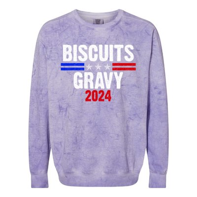 Biscuits Gravy 2024 Presidential Election Food Breakfast Colorblast Crewneck Sweatshirt