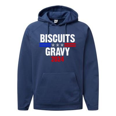 Biscuits Gravy 2024 Presidential Election Food Breakfast Performance Fleece Hoodie