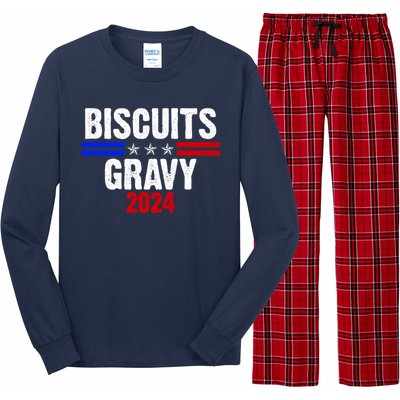 Biscuits Gravy 2024 Presidential Election Food Breakfast Long Sleeve Pajama Set