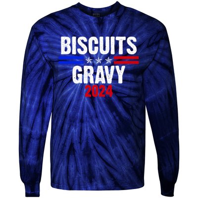 Biscuits Gravy 2024 Presidential Election Food Breakfast Tie-Dye Long Sleeve Shirt