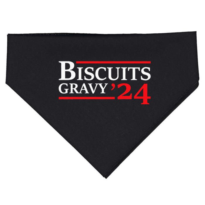 Biscuits Gravy 2024 Presidential Election Food Breakfast USA-Made Doggie Bandana