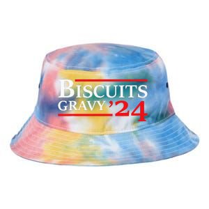 Biscuits Gravy 2024 Presidential Election Food Breakfast Tie Dye Newport Bucket Hat