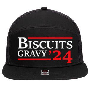 Biscuits Gravy 2024 Presidential Election Food Breakfast 7 Panel Mesh Trucker Snapback Hat