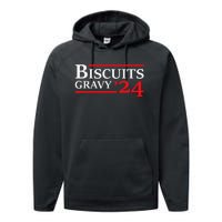 Biscuits Gravy 2024 Presidential Election Food Breakfast Performance Fleece Hoodie