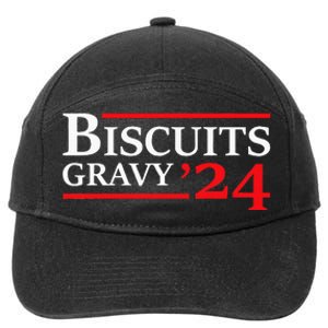 Biscuits Gravy 2024 Presidential Election Food Breakfast 7-Panel Snapback Hat