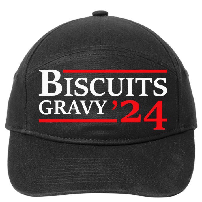 Biscuits Gravy 2024 Presidential Election Food Breakfast 7-Panel Snapback Hat