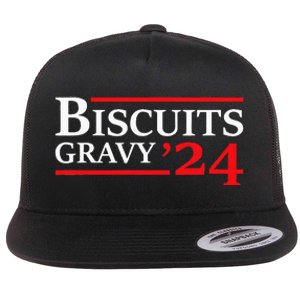 Biscuits Gravy 2024 Presidential Election Food Breakfast Flat Bill Trucker Hat