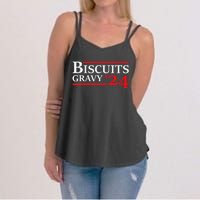 Biscuits Gravy 2024 Presidential Election Food Breakfast Women's Strappy Tank