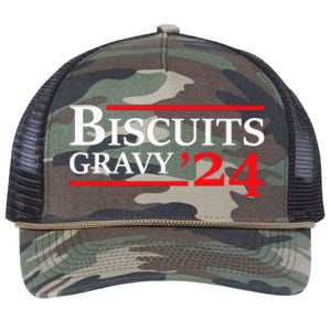 Biscuits Gravy 2024 Presidential Election Food Breakfast Retro Rope Trucker Hat Cap