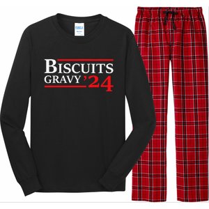 Biscuits Gravy 2024 Presidential Election Food Breakfast Long Sleeve Pajama Set