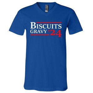 Biscuits Gravy 2024 Presidential Election Food Breakfast V-Neck T-Shirt