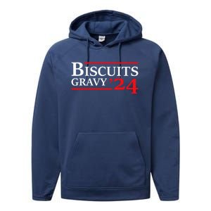 Biscuits Gravy 2024 Presidential Election Food Breakfast Performance Fleece Hoodie