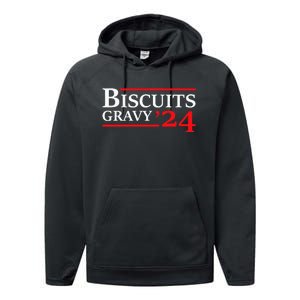 Biscuits Gravy 2024 Presidential Election Food Breakfast Performance Fleece Hoodie