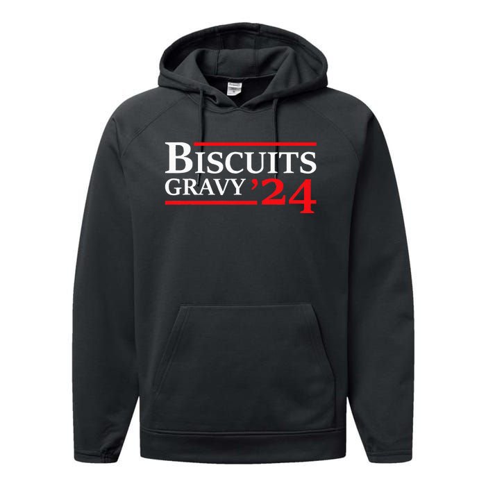 Biscuits Gravy 2024 Presidential Election Food Breakfast Performance Fleece Hoodie