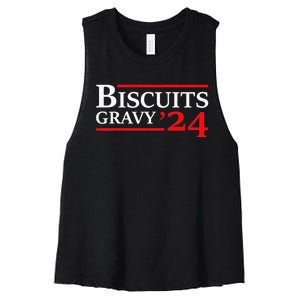 Biscuits Gravy 2024 Presidential Election Food Breakfast Women's Racerback Cropped Tank