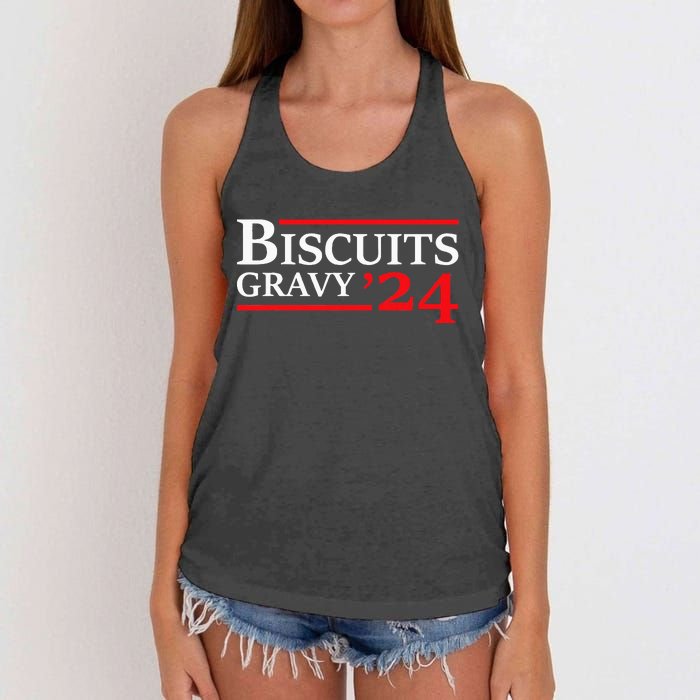 Biscuits Gravy 2024 Presidential Election Food Breakfast Women's Knotted Racerback Tank