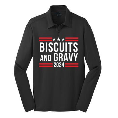 Biscuits & Gravy 2024 Foodie Southern Breakfast Food Lover Breakfast Lovers Silk Touch Performance Long Sleeve Polo