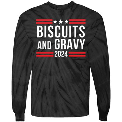 Biscuits & Gravy 2024 Foodie Southern Breakfast Food Lover Breakfast Lovers Tie-Dye Long Sleeve Shirt