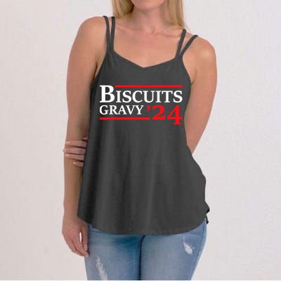 Biscuits Gravy 2024 Presidential Election Food Breakfast Women's Strappy Tank