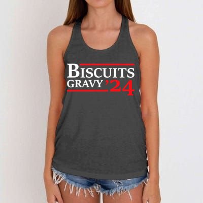 Biscuits Gravy 2024 Presidential Election Food Breakfast Women's Knotted Racerback Tank