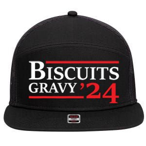 Biscuits Gravy 2024 Presidential Election Food Breakfast 7 Panel Mesh Trucker Snapback Hat