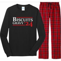 Biscuits Gravy 2024 Presidential Election Food Breakfast Long Sleeve Pajama Set