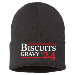 Biscuits Gravy 2024 Presidential Election Food Breakfast Sustainable Knit Beanie