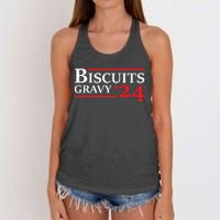 Biscuits Gravy 2024 Presidential Election Food Breakfast Women's Knotted Racerback Tank