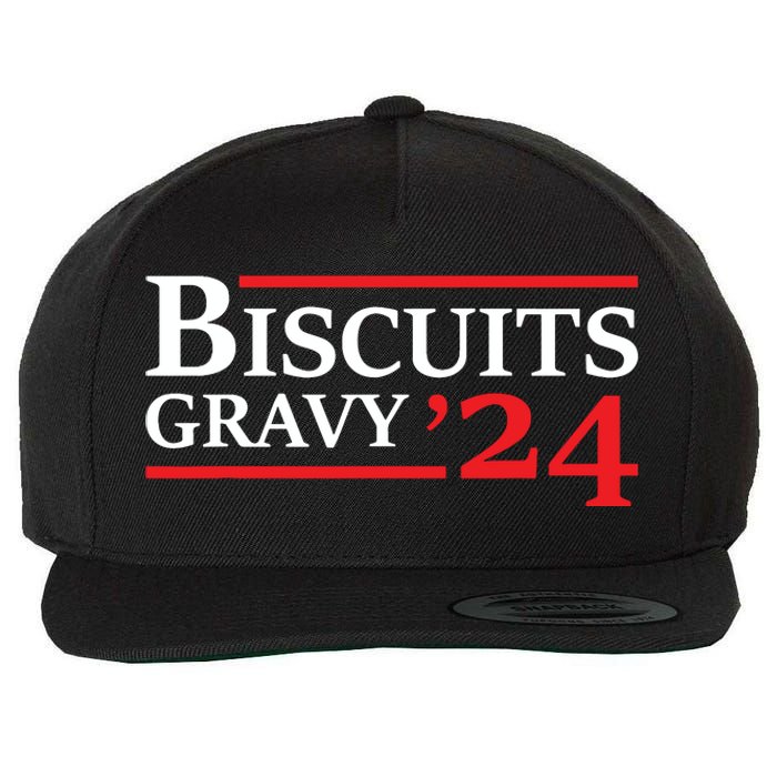 Biscuits Gravy 2024 Presidential Election Food Breakfast Wool Snapback Cap