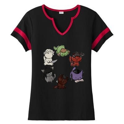 Baldurs Gate 3 Character Cute Cat Karlach Astarion Ladies Halftime Notch Neck Tee