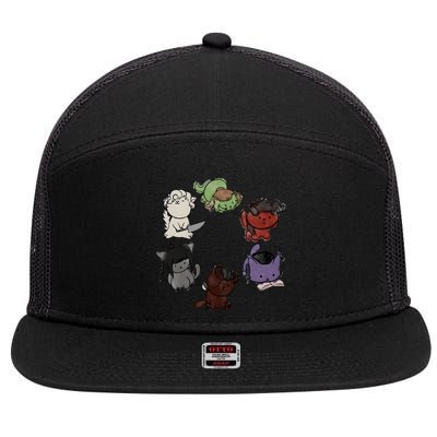 Baldurs Gate 3 Character Cute Cat Karlach Astarion 7 Panel Mesh Trucker Snapback Hat