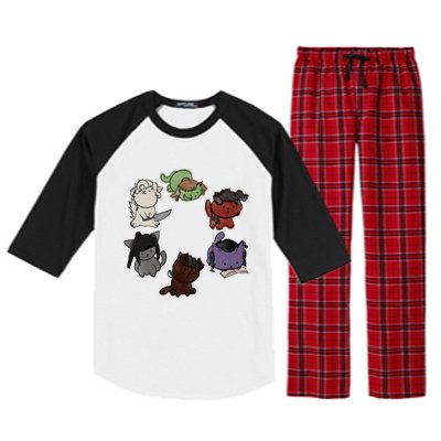 Baldurs Gate 3 Character Cute Cat Karlach Astarion Raglan Sleeve Pajama Set