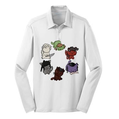 Baldurs Gate 3 Character Cute Cat Karlach Astarion Silk Touch Performance Long Sleeve Polo