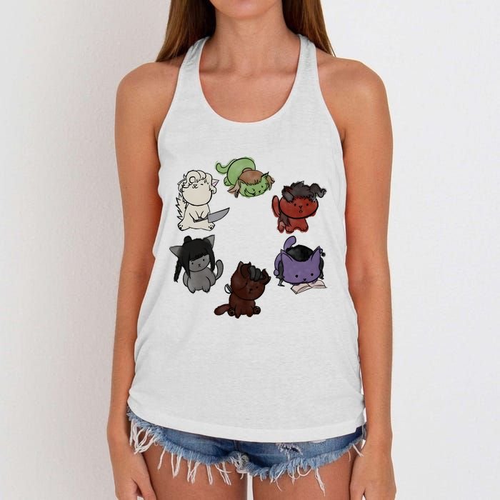 Baldurs Gate 3 Character Cute Cat Karlach Astarion Women's Knotted Racerback Tank