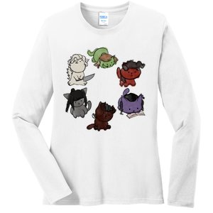 Baldurs Gate 3 Character Cute Cat Karlach Astarion Ladies Long Sleeve Shirt