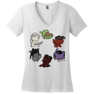 Baldurs Gate 3 Character Cute Cat Karlach Astarion Women's V-Neck T-Shirt