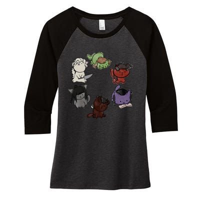 Baldurs Gate 3 Character Cute Cat Karlach Astarion Women's Tri-Blend 3/4-Sleeve Raglan Shirt