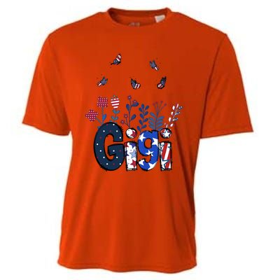 Butterflies Gigi 4th Of July Happy Usa Independence Christm Cool Gift Cooling Performance Crew T-Shirt