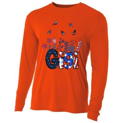 Butterflies Gigi 4th Of July Happy Usa Independence Christm Cool Gift Cooling Performance Long Sleeve Crew