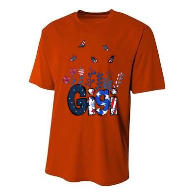 Butterflies Gigi 4th Of July Happy Usa Independence Christm Cool Gift Performance Sprint T-Shirt