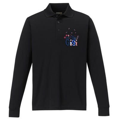 Butterflies Gigi 4th Of July Happy Usa Independence Christm Cool Gift Performance Long Sleeve Polo