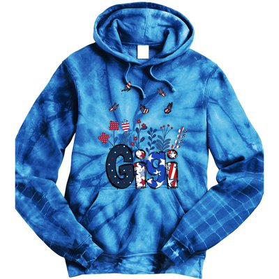 Butterflies Gigi 4th Of July Happy Usa Independence Christm Cool Gift Tie Dye Hoodie